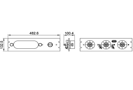 1-5/8 Patch panel 3 ports with a U-Link (P/N:1339-158-3-C1)