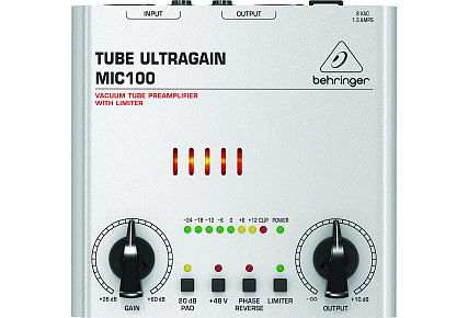 MIC100 - Préamplificateur De Tube à Vide Audiophile Tube Ultragain De Behringer Avec Limiteur