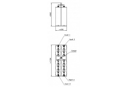 CFM4-1K-2X3-2X2 - 4x1.2kW FM Star Point Combiner