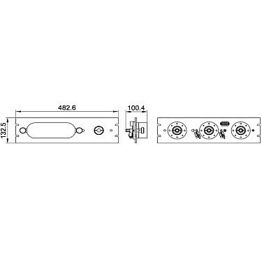 1-5/8 Patch panel 3 ports with a U-Link (P/N:1339-158-3-C1)