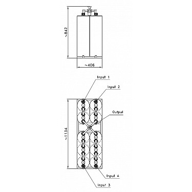 CFM4-1K-2X3-2X2 - 4x1.2kW FM Star Point Combiner